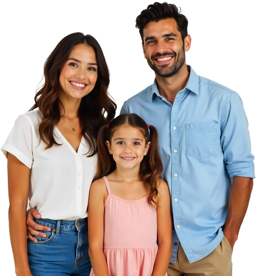 Familia feliz en su nuevo hogar